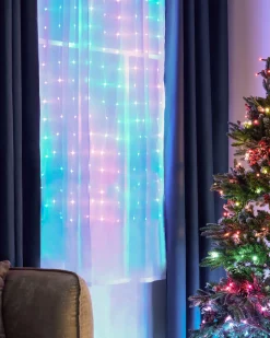 Online Beliani Luci a cascata Smart LED con App KULUSUK 150 x 320 cm Multicolore Trasparente
