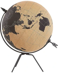 Clearance Beliani Mappamondo BATTUTA Marrone 35 cm Marrone Nero