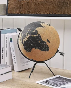 Clearance Beliani Mappamondo BATTUTA Marrone 35 cm Marrone Nero