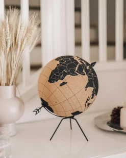 Clearance Beliani Mappamondo BATTUTA Marrone 35 cm Marrone Nero