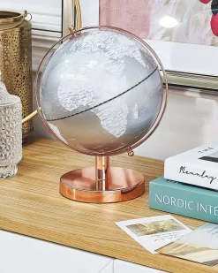 New Beliani Mappamondo CABOT Argento 28 cm Oro rosa Argento