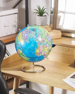 Online Beliani Mappamondo CARTIER Multicolore 29 cm Blu Multicolore