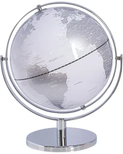 Beliani Mappamondo DRAKE Argento 33 cm Bianco Argento