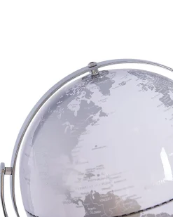 Beliani Mappamondo DRAKE Argento 33 cm Bianco Argento