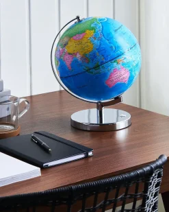 New Beliani Mappamondo LED STANLEY Blu 30 cm Blu Multicolore