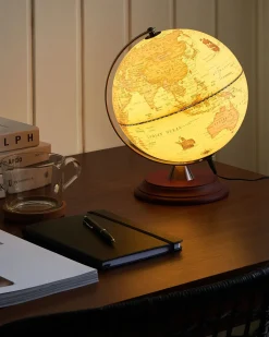 Online Beliani Mappamondo LED VESPUCCI Giallo 30 cm Giallo Multicolore