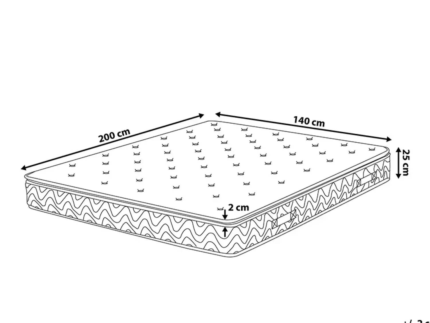 Sale Beliani Materasso a molle insacchettate in lattice JOY Durezza media H2/3 140 x 200 cm