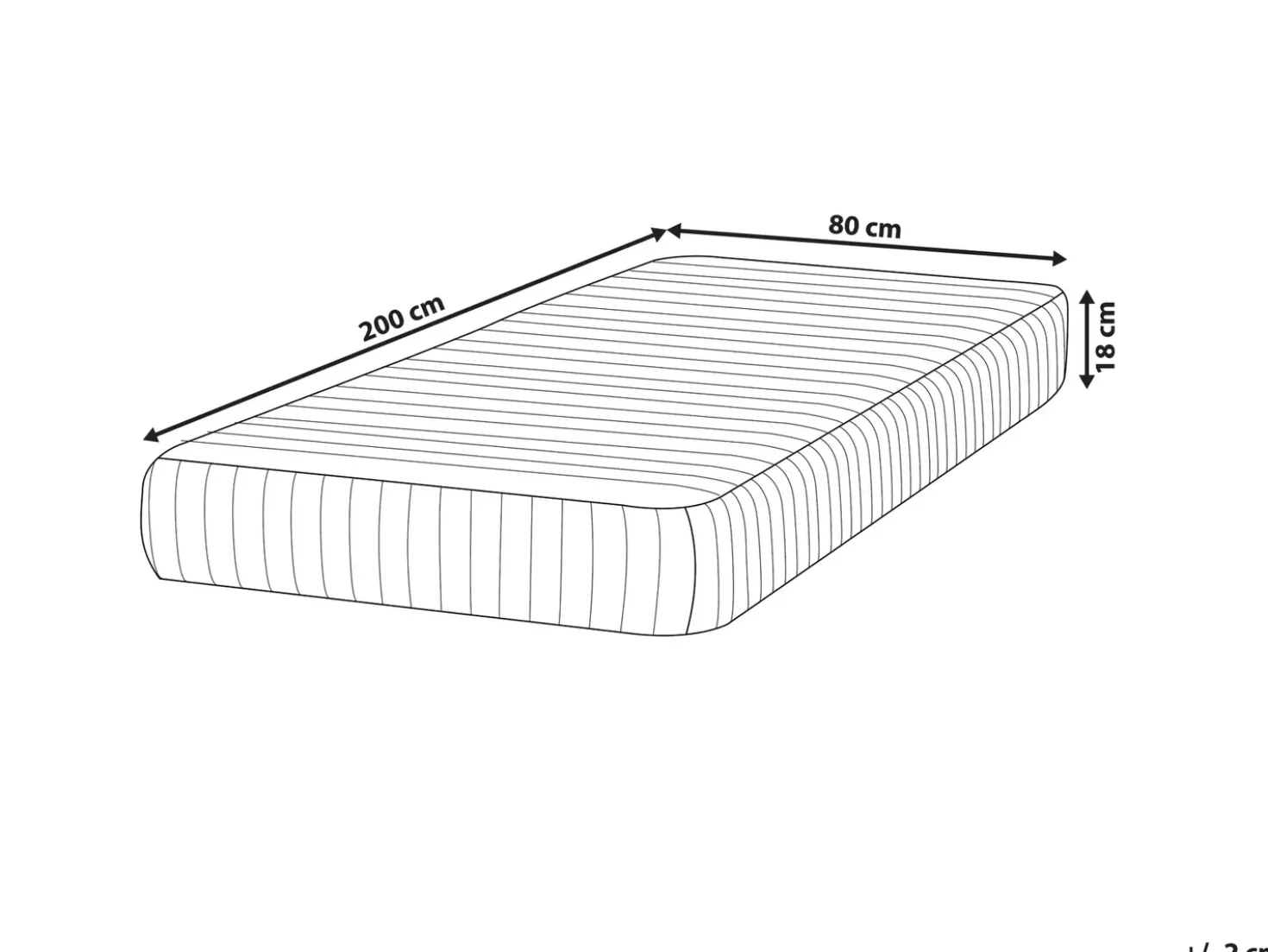 Materasso a molle insacchettate in memory foam DELIGHTFUL Durezza alta H3/4 80 x 200 cm