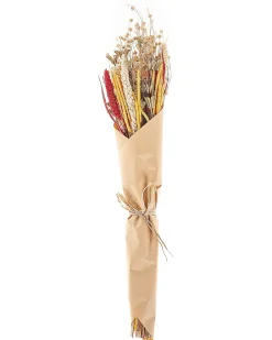 Beliani Mazzo di Fiori Secchi PAMPELUNA 65 cm Naturale Giallo Marrone Naturale Rosso
