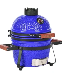 Clearance Beliani Mini barbecue a carbonella KAMADO Ceramica Blu