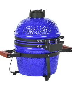 Clearance Beliani Mini barbecue a carbonella KAMADO Ceramica Blu