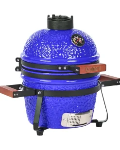 Clearance Beliani Mini barbecue a carbonella KAMADO Ceramica Blu