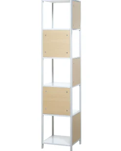 Beliani Mobile con 5 ripiani BOGOTA 165 cm Bianco Bianco Marrone
