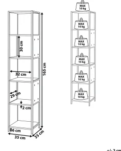 Beliani Mobile con 5 ripiani BOGOTA 165 cm Bianco Bianco Marrone
