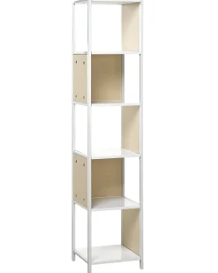 Beliani Mobile con 5 ripiani BOGOTA 165 cm Bianco Bianco Marrone