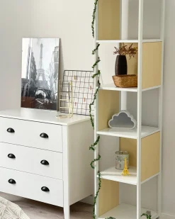 Beliani Mobile con 5 ripiani BOGOTA 165 cm Bianco Bianco Marrone