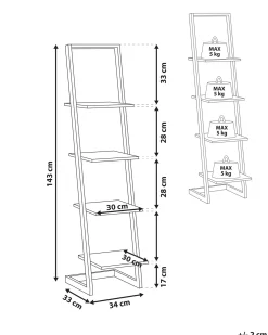 Mobile con 4 ripiani JOPLIN 143 cm Bianco