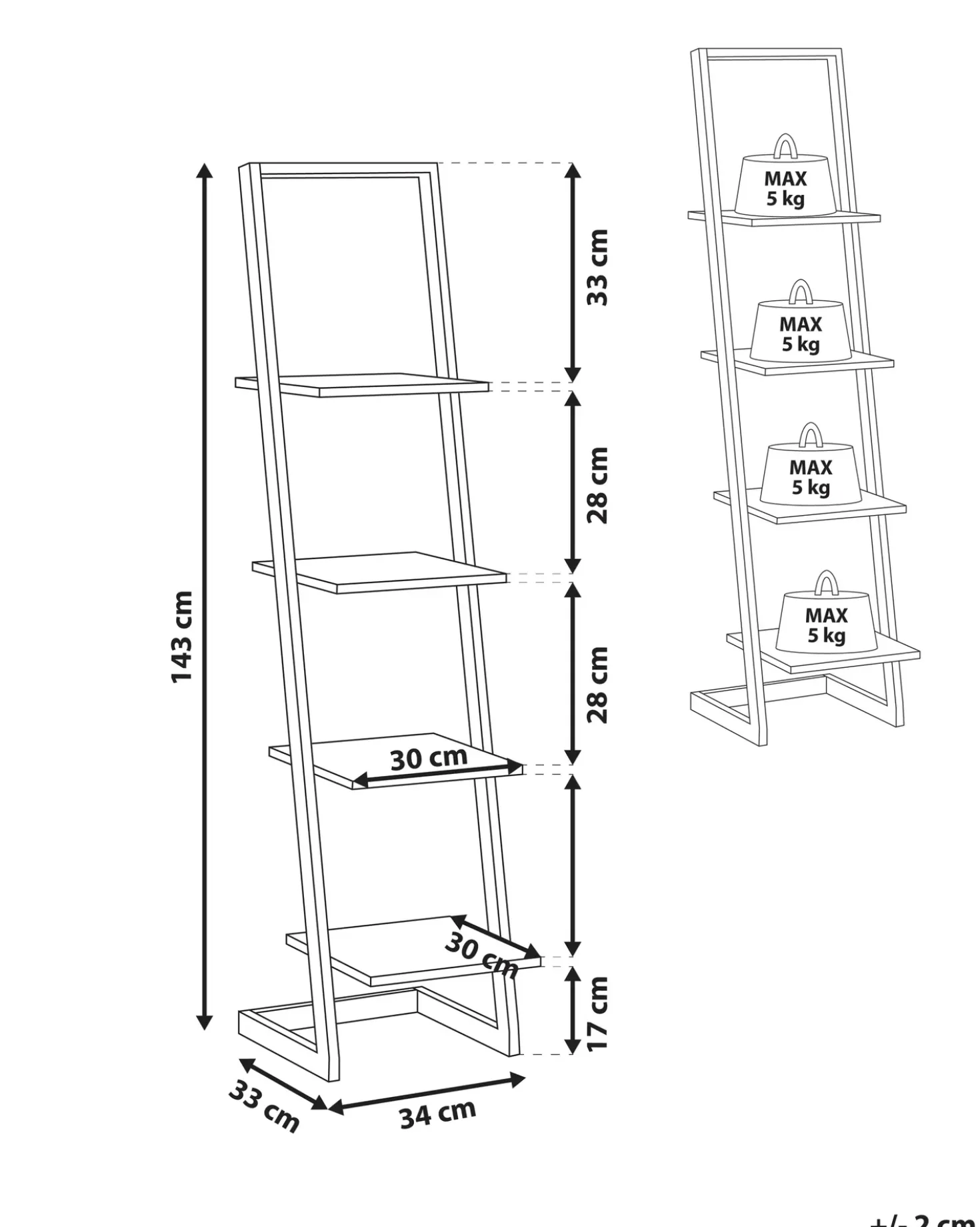 Mobile con 4 ripiani JOPLIN 143 cm Bianco