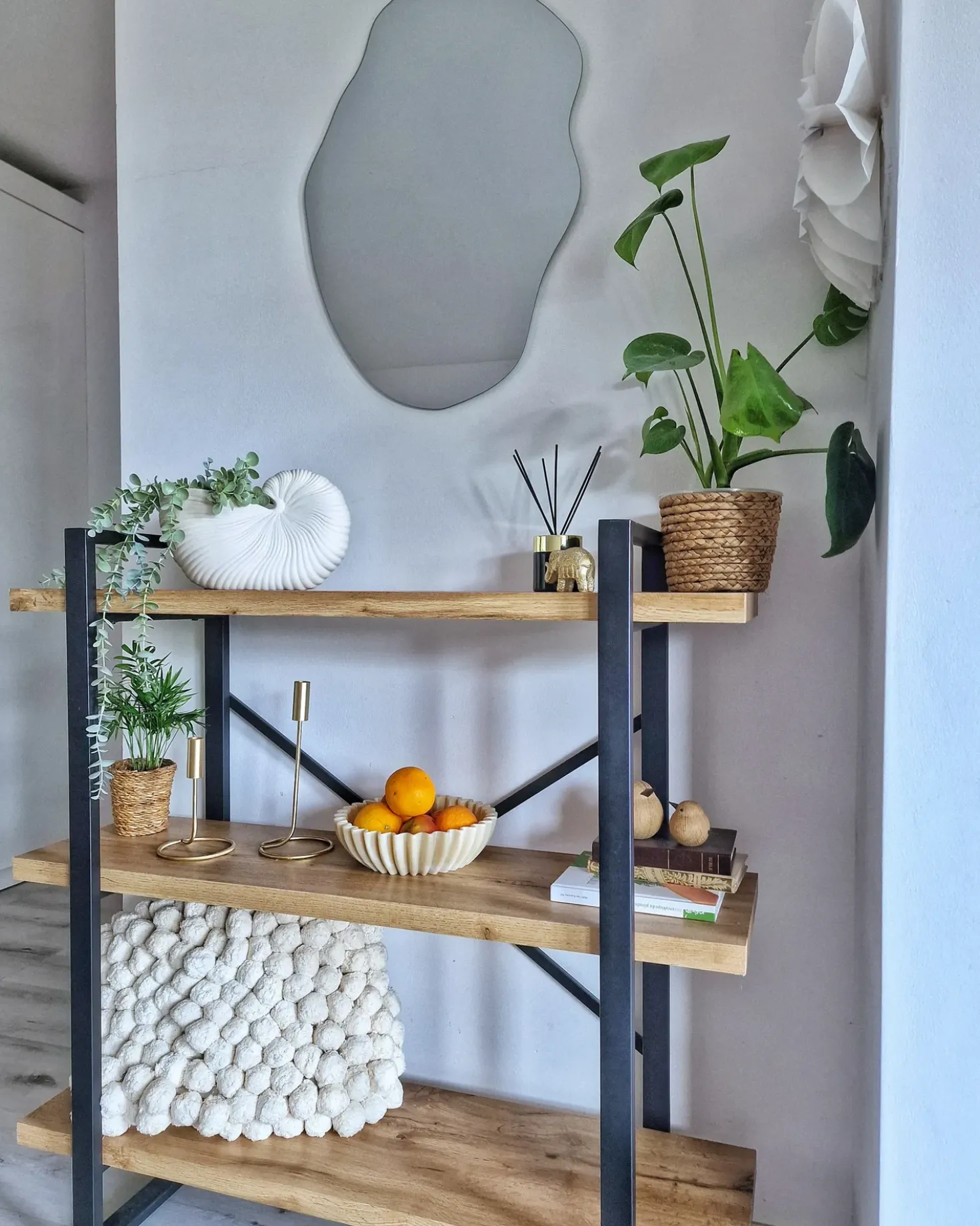 Mobile con 3 ripiani TIMBER 111 cm Marrone chiaro