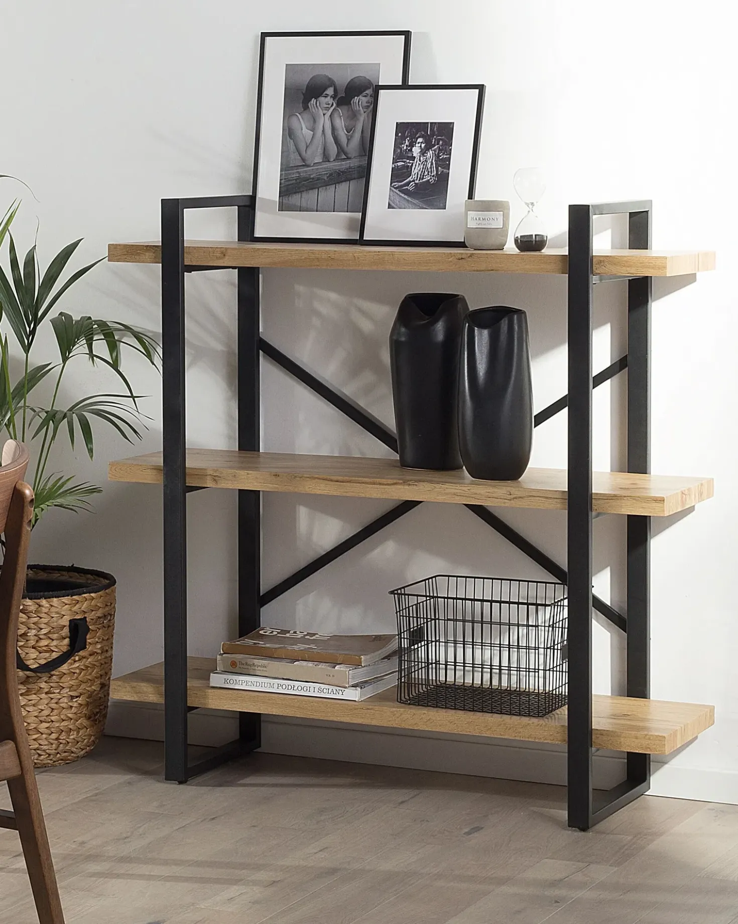 Mobile con 3 ripiani TIMBER 111 cm Marrone chiaro