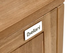 New Beliani VENOSA Legno d'acacia Marrone/Nero Marrone Argento Nero