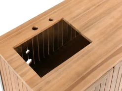 Best Beliani Mobile da cucina per esterni con lavello IVREA Legno di acacia certificato Marrone/Argento Marrone Argento Grigio