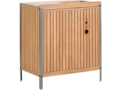 Best Beliani Mobile da cucina per esterni con lavello IVREA Legno di acacia certificato Marrone/Argento Marrone Argento Grigio