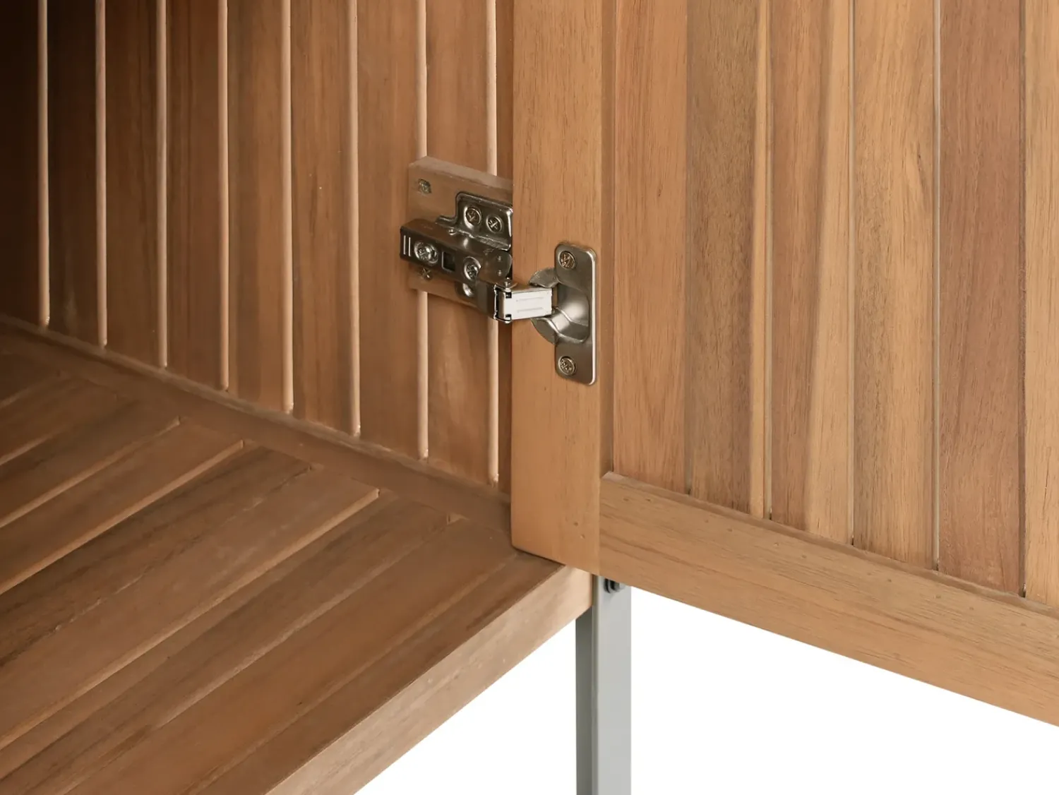 New Beliani Mobile da cucina per esterni con lavello IVREA Legno di acacia certificato Marrone/Nero Marrone Grigio Nero