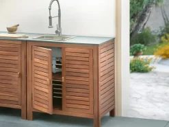 New Beliani BRUCOLI Legno d'acacia Marrone/Argento Marrone Argento Grigio