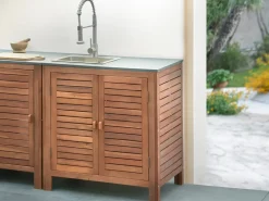 New Beliani BRUCOLI Legno d'acacia Marrone/Argento Marrone Argento Grigio