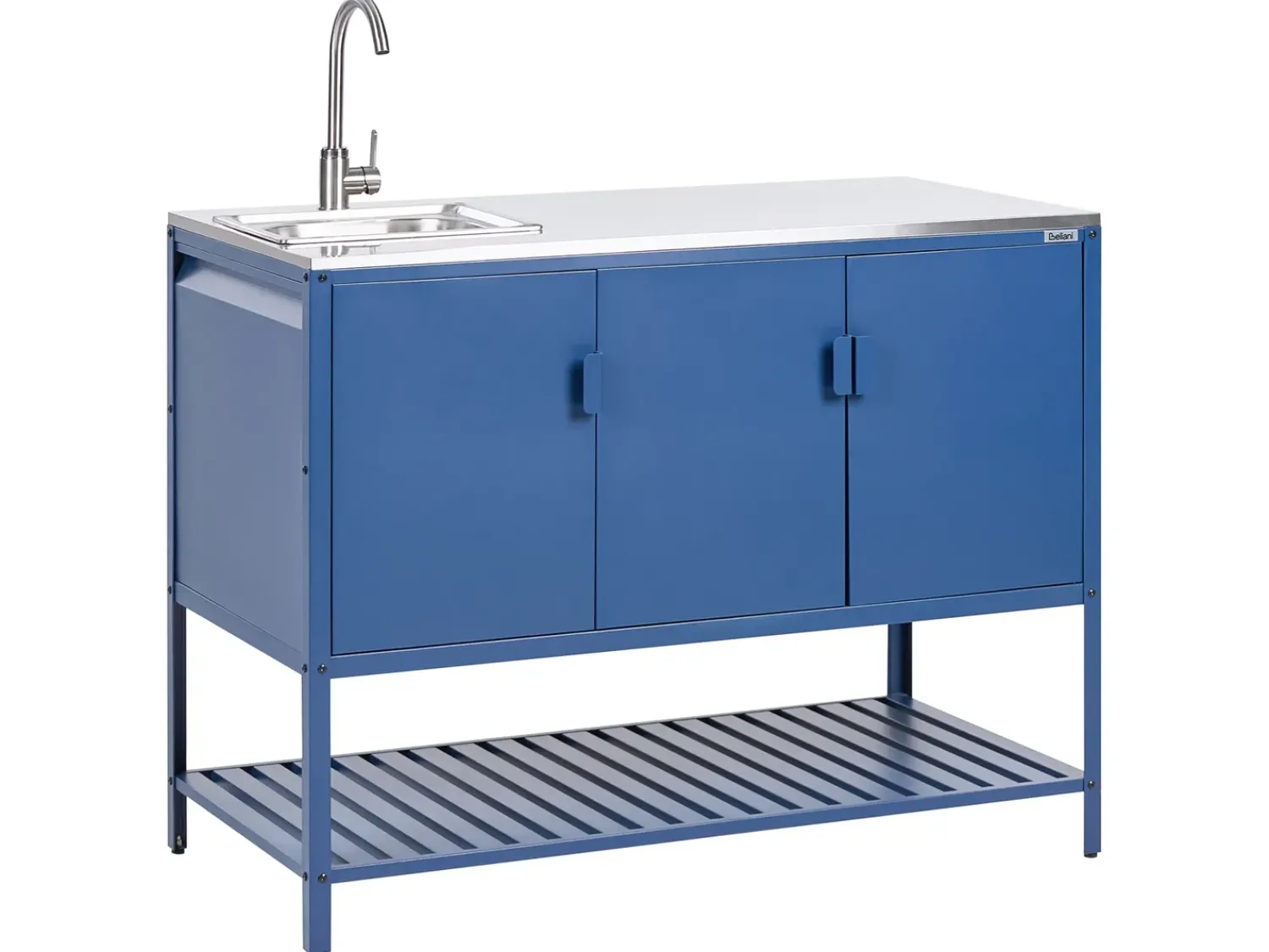 Hot Beliani MAENZA Metallo Blu Blu Argento