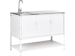 Sale Beliani MAENZA Metallo Bianco Bianco Nero