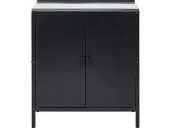 Discount Beliani Mobile da cucina per esterni VILAMA Metallo Nero Argento Nero