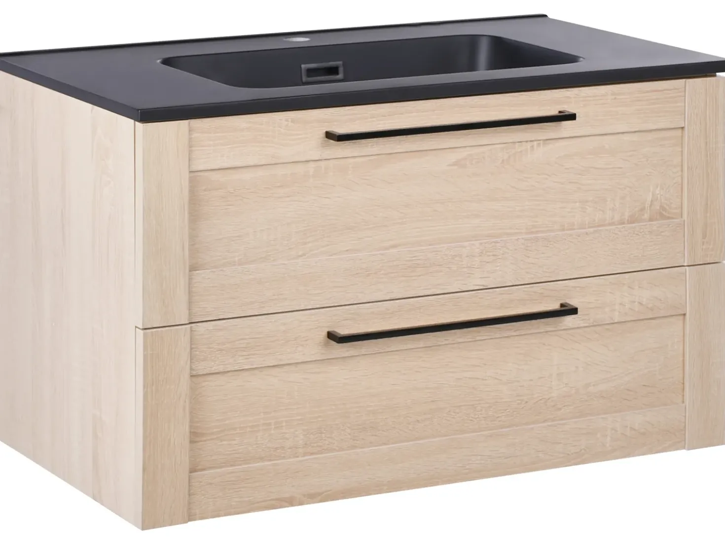 Mobile lavabo a parete con lavabo TARIJA Marrone chiaro