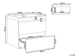 Mobile lavabo a parete con lavabo CARDIEL Grigio