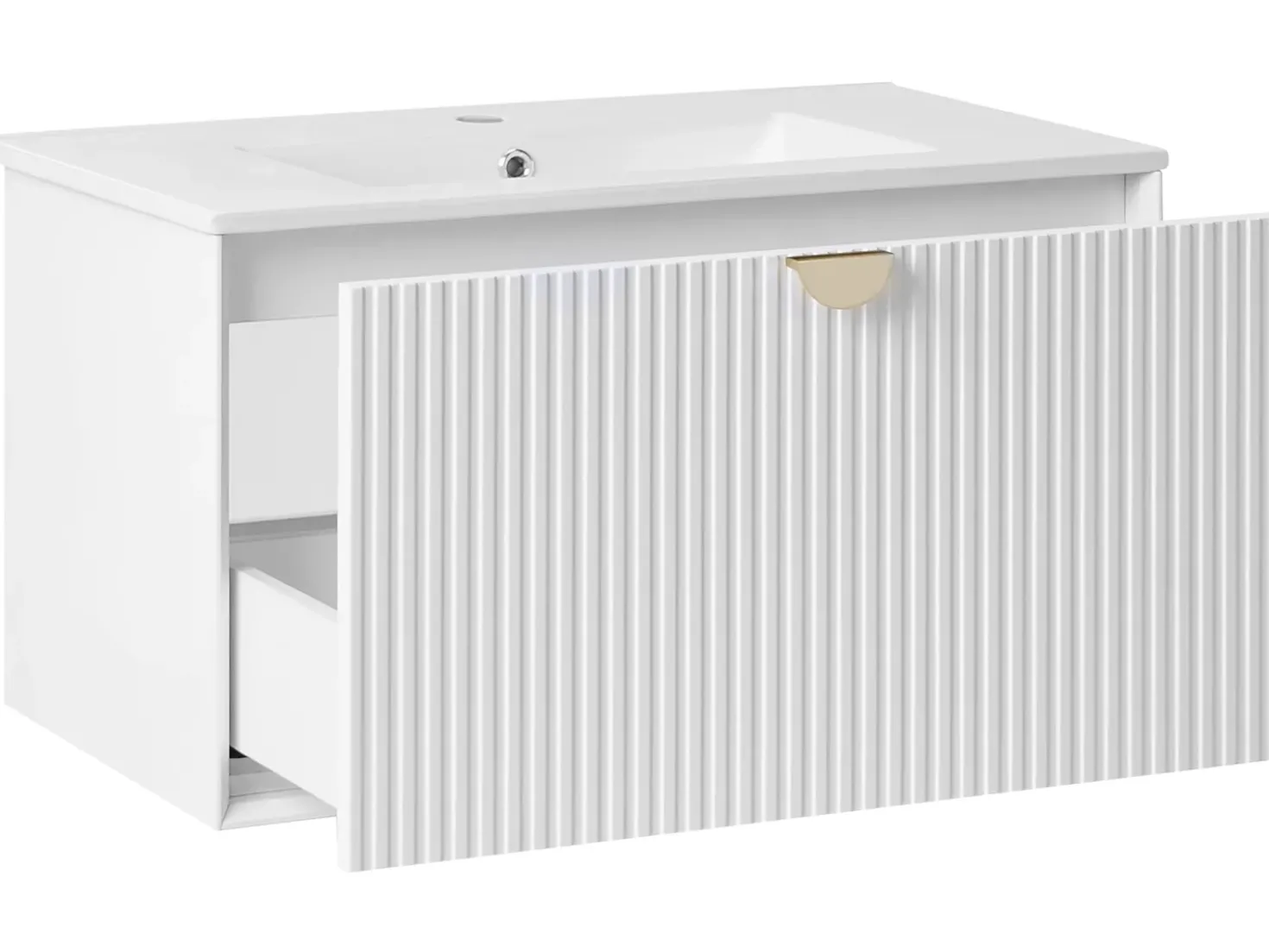 Mobile lavabo a parete con lavabo BONAIRE Bianco