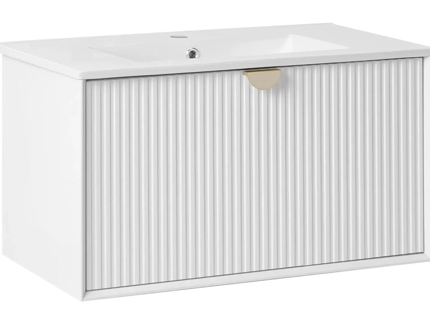 Mobile lavabo a parete con lavabo BONAIRE Bianco