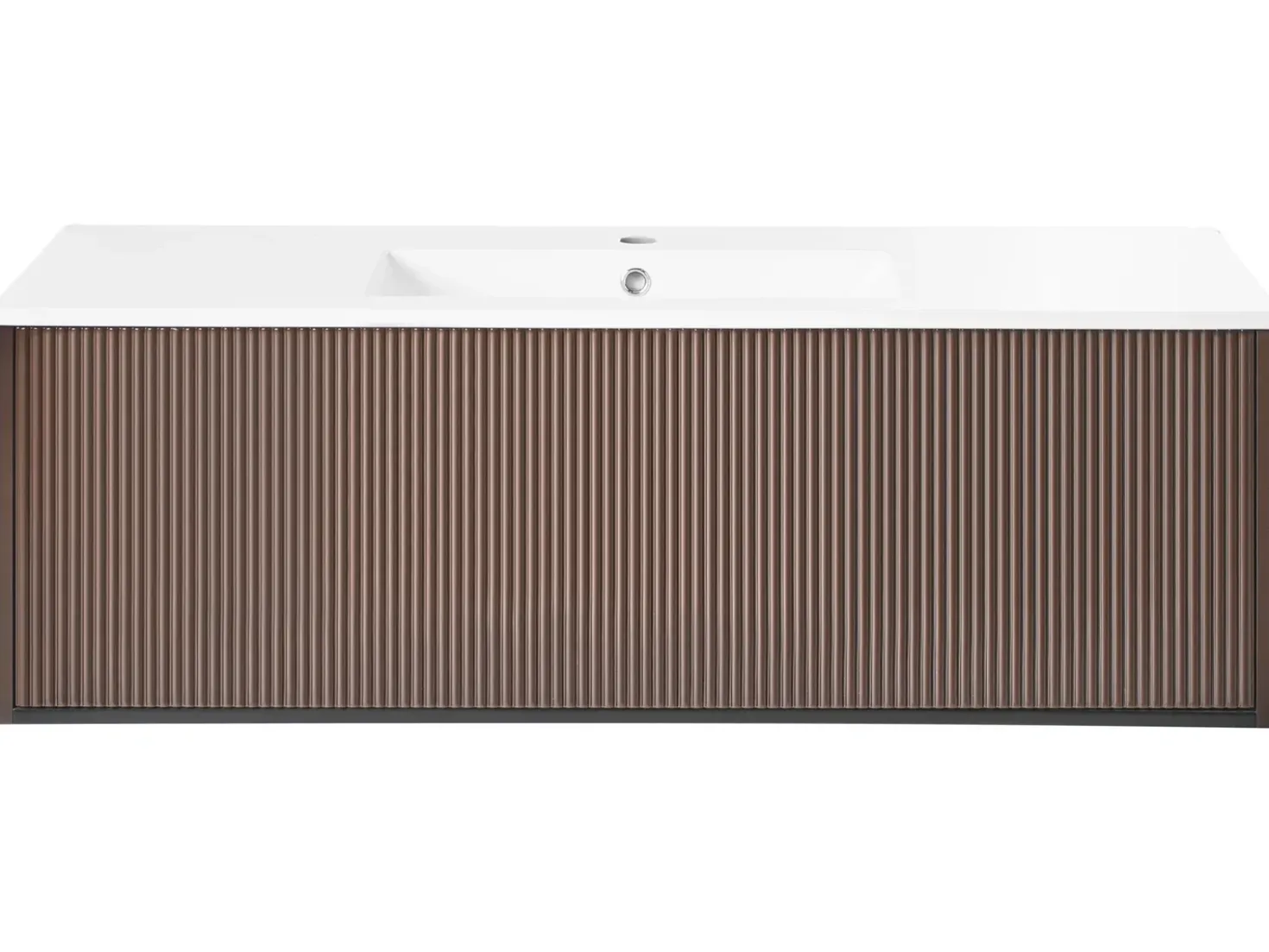 Mobile lavabo a parete con lavabo MADIDI Marrone