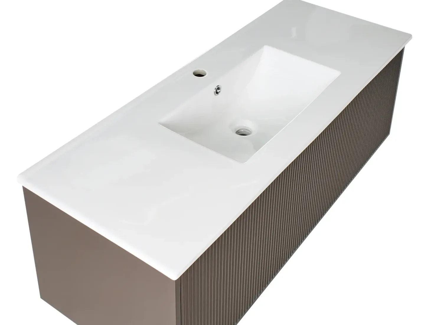 Mobile lavabo a parete con lavabo MADIDI Marrone
