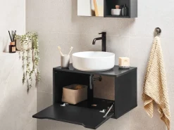 Mobile lavabo a parete PETROLINA 60 cm Nero