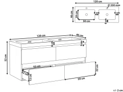 Mobile lavabo doppio a parete CARDIEL Marrone scuro