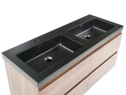 Mobile lavabo doppio a parete CARDIEL Marrone scuro