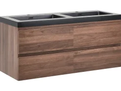 Mobile lavabo doppio a parete CARDIEL Marrone scuro