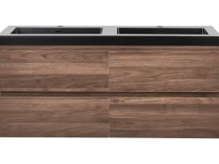 Mobile lavabo doppio a parete CARDIEL Marrone scuro