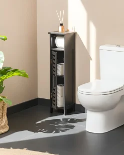Clearance Beliani Mobile porta carta igienica OLATHE Bambù Nero