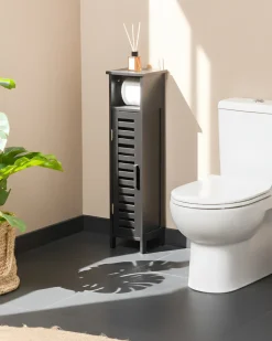 Clearance Beliani Mobile porta carta igienica OLATHE Bambù Nero