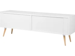 Clearance Beliani Mobile TV INDIANA Bianco Bianco Grigio Marrone