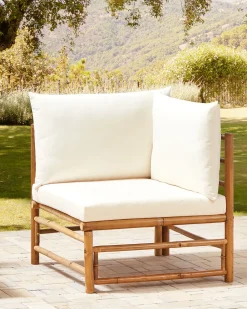 Hot Beliani Modulo angolare da giardino CERRETO Bambù Bianco sporco Bianco Marrone
