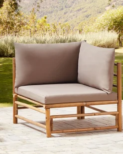 Discount Beliani Modulo angolare da giardino CERRETO Bambù Tortora Beige Marrone