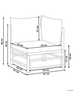Discount Beliani Modulo angolare da giardino CERRETO Bambù Tortora Beige Marrone